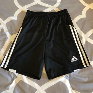 adidas black and white soccer shorts
